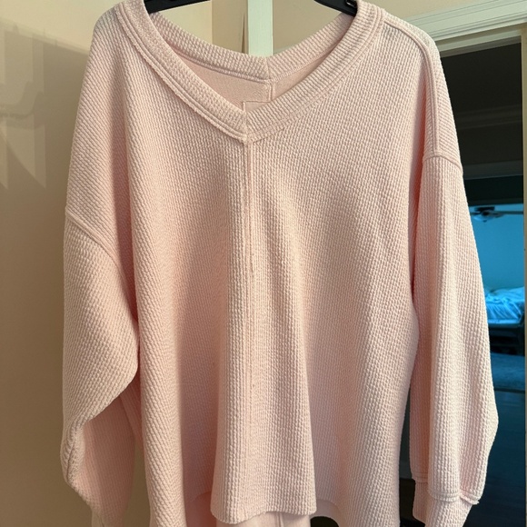 Aerie Wonder V-Neck Sweater/Sweatshirt. Women’s XL. Dream Pink - Picture 3 of 5